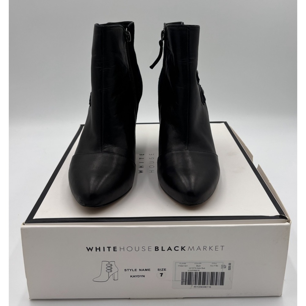 White House Black Market Ankle Boots‎ Womens Sz 7 M Kaydyn Leather Suede Black
